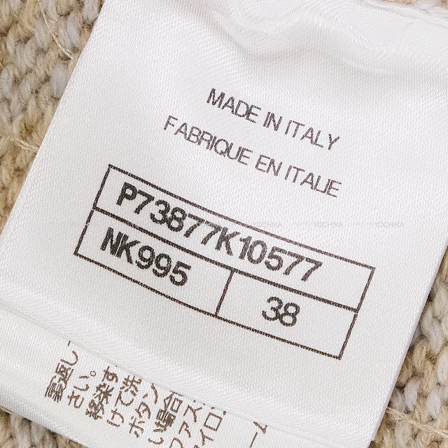 22/23 AW CHANEL Vests Knit COCO Logo Sequin Beige/Pink/Purple Cashmere #38 Champagne Gold HW P73877[EXCELLENT][Authentic]