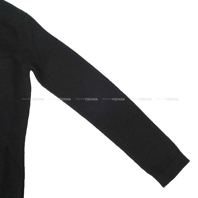 2023AW CHANEL Cardigan Short COCO Logo No-Collar Chain Noir (Black) Cashmere #34 Gold HW P75724[EXCELLENT][Authentic]