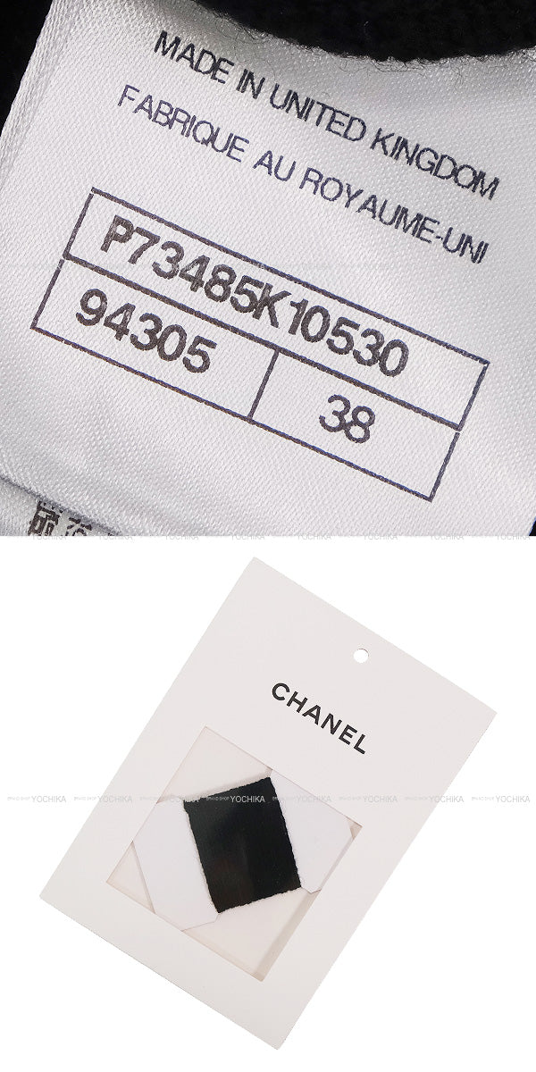 2022 CHANEL Cardigan Long Icon COCO Button Noir (Black) Cashmere #38 Gold HW P73485[EXCELLENT][Authentic]