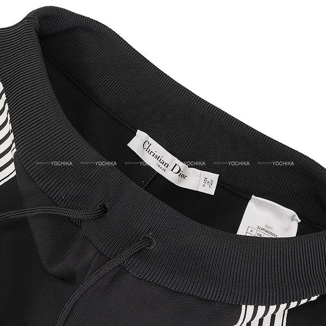 2025SS Dior Pants Flare Graphic Compact Technical Knit Noir (Black)/Blanc (White) Reyon/Nylon/Polyurethane #34 524P06S5088[BRAND NEW][Authentic]