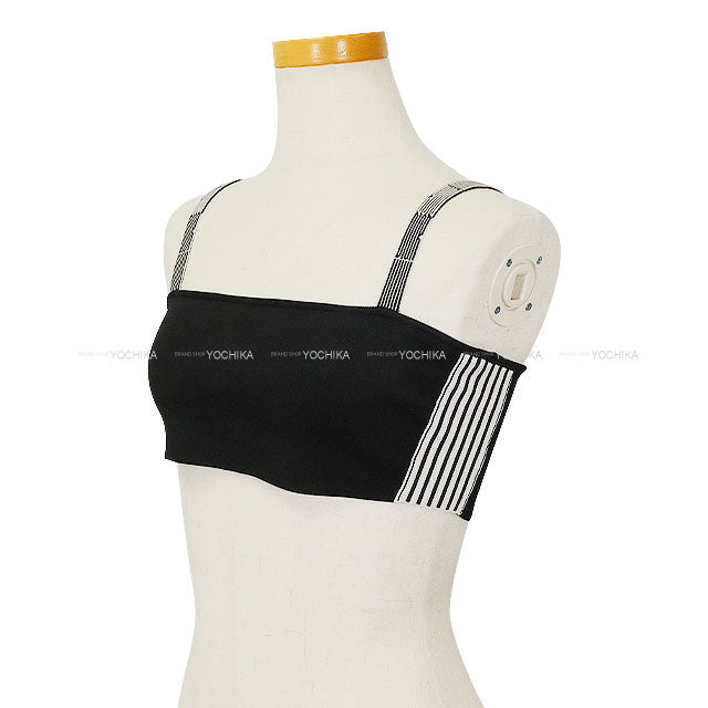 2025SS Dior Tops Bralette Graphic Technical Knit Noir (Black)/Blanc (White) Reyon/Nylon/Polyurethane #S 524E02A5088[BRAND NEW][Authentic]