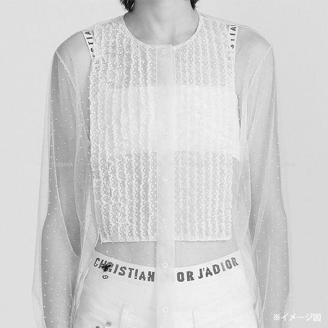 Dior Tops Bralette Noir (Black)/Blanc (White) Reyon/Nylon/Polyurethane #S 844E02AM506[BRAND NEW][Authentic]