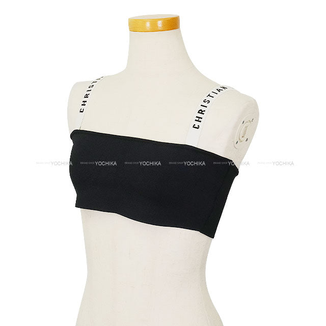 Dior Tops Bralette Noir (Black)/Blanc (White) Reyon/Nylon/Polyurethane #S 844E02AM506[BRAND NEW][Authentic]