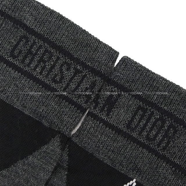 Dior Socks CHECK N Noir (Black)/Grey/Blanc (White) Wool/Nylon/Polyurethane 51SOC502I199[BRAND NEW][Authentic]
