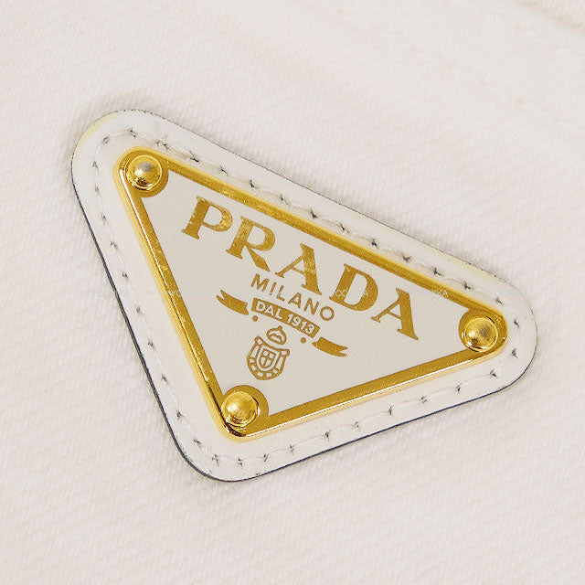 PRADA skirt Logo Plate Denim High-Rise Medium Blanc (White) Cotton #38[BRAND NEW][Authentic]