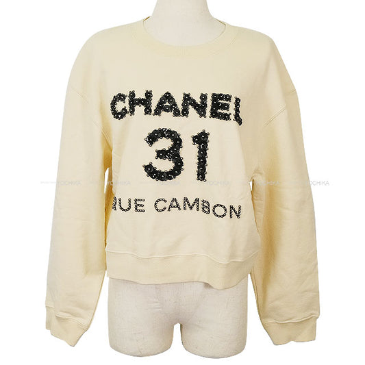 2020AW CHANEL Sweat 31 Rue Cambon Ecru Cotton #M P64788[EXCELLENT][Authentic]