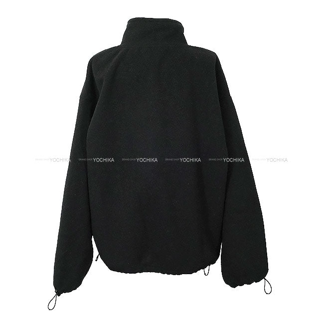 [Pre-loved] Miu Miu Sweat Shirt Logo Fleece Half-Zip Noir (Black) Polyester/Recycle Polyester #XS MJL043[LIKE NEW][Authentic]