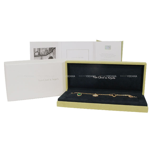 Van Cleef & Arpels bracelet Lucky Alhambra 4 Motifs Red/Brown/White/Green K18/Carnelian/Tiger’s Eye/Mother of Pearl/Malachite VCARD79600[EXCELLENT][Authentic]