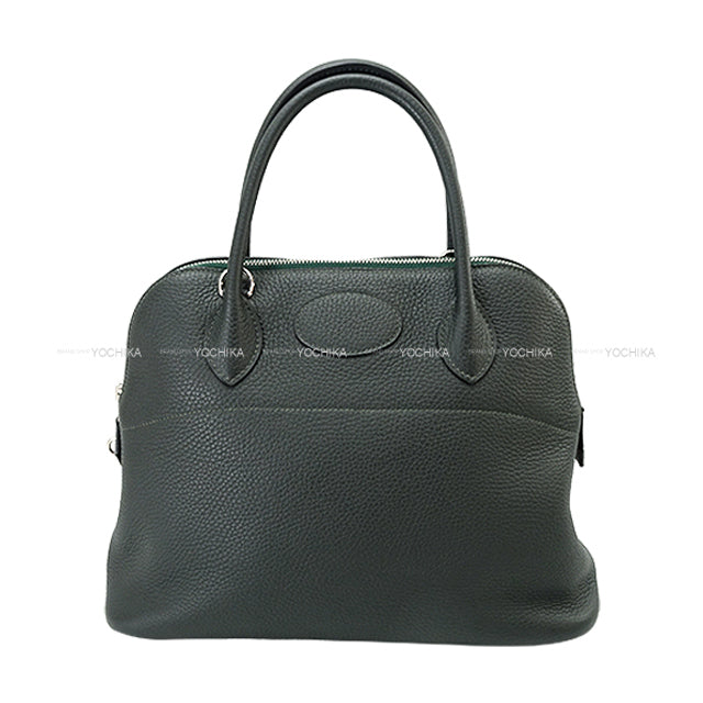 [Pre-loved] HERMES Shoulder bag Bolide31 Vert Fonce Taurillon Clemence Silver HW Stamp T[LIKE NEW][Authentic]
