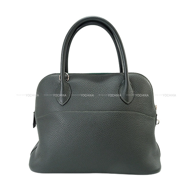 [Pre-loved] HERMES Shoulder bag Bolide31 Vert Fonce Taurillon Clemence Silver HW Stamp T[LIKE NEW][Authentic]