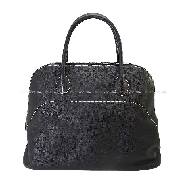 HERMES Handbag Bolide Relax 35 Noir (Black) Epsom Souple Silver HW Stamp A[EXCELLENT][Authentic]