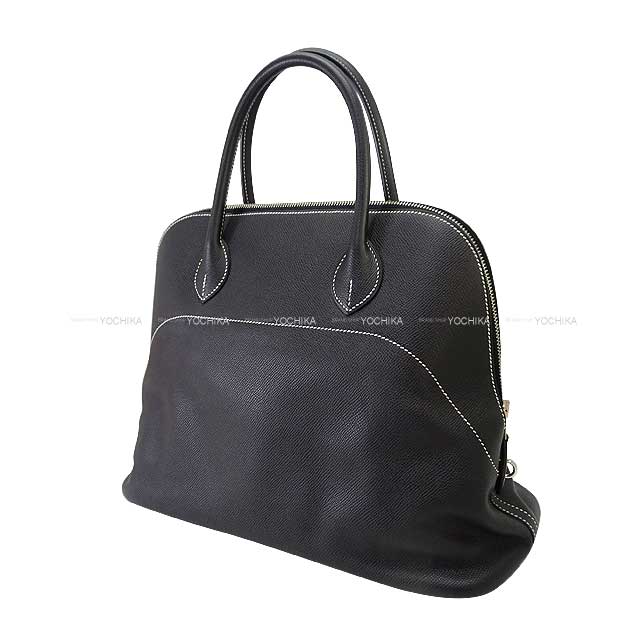 HERMES Handbag Bolide Relax 35 Noir (Black) Epsom Souple Silver HW Stamp A[EXCELLENT][Authentic]