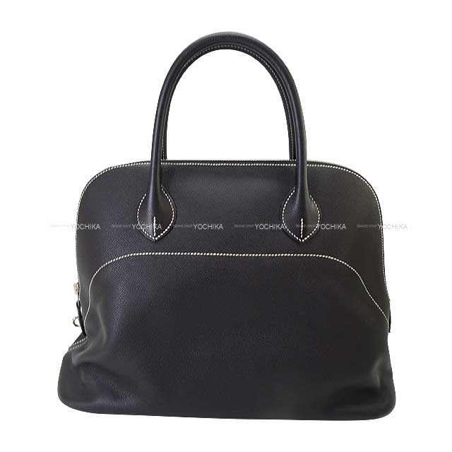 HERMES Handbag Bolide Relax 35 Noir (Black) Epsom Souple Silver HW Stamp A[EXCELLENT][Authentic]