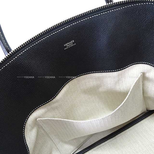 HERMES Handbag Bolide Relax 35 Noir (Black) Epsom Souple Silver HW Stamp A[EXCELLENT][Authentic]