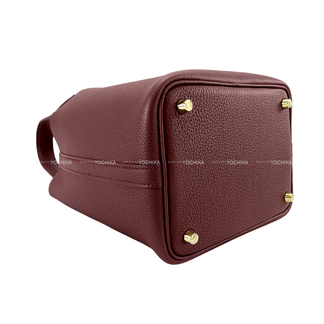 HERMES Handbag Picotin Lock 18 PM Bordeaux Taurillon Maurice Gold HW Stamp B[EXCELLENT][Authentic]