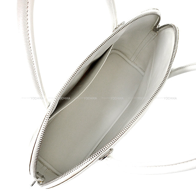 [Pre-loved] HERMES Shoulder bag Bolide35(37) Blanc (White) Toile H/Taurillon Clemence Silver HW Stamp □I[LIKE NEW][Authentic]