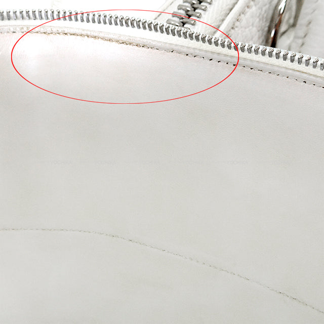 [Pre-loved] HERMES Shoulder bag Bolide35(37) Blanc (White) Toile H/Taurillon Clemence Silver HW Stamp □I[LIKE NEW][Authentic]