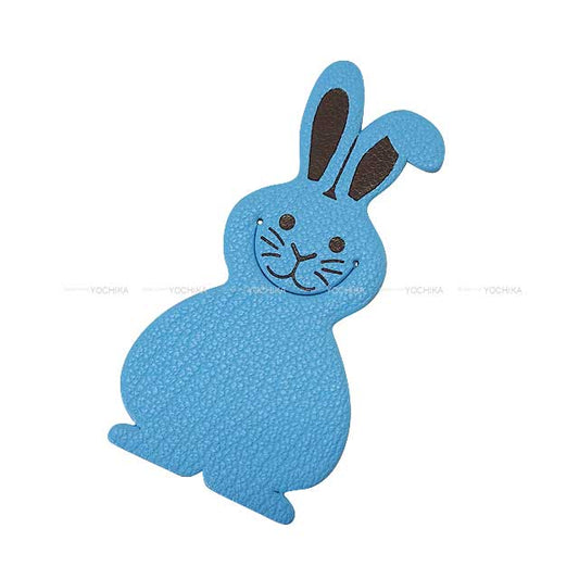 HERMES Animal Book Pika Book Rabbit Bleu Atoll Chevre Mysore[EXCELLENT][Authentic]