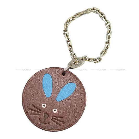 [Pre-loved] 2011 Limited Edition HERMES bagcharm Animal Motif Rabbit Fauve Veau Barenia/Silver925 (SV925 Ag925) Silver HW[LIKE NEW][Authentic]