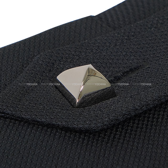 [Pre-loved] HERMES skirt Ladies Saddler Pleated Flarerd Viscose Noir (Black) Reyon/Silk #38 Silver HW[USED SA][Authentic]