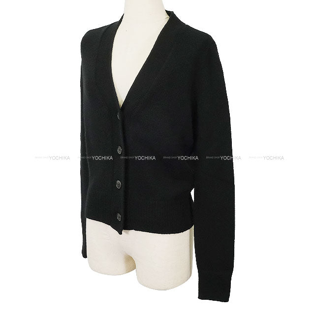 [Pre-loved] Dior Cardigan Ladies Back Logo Noir (Black) Cashmere #38 144G54AM002[LIKE NEW][Authentic]