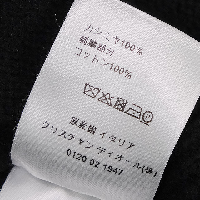 [Pre-loved] Dior Cardigan Ladies Back Logo Noir (Black) Cashmere #38 144G54AM002[LIKE NEW][Authentic]