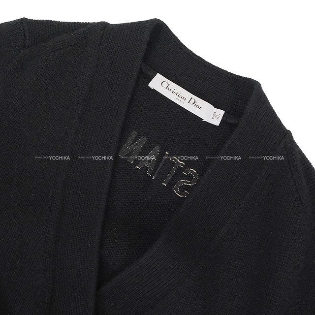 [Pre-loved] Dior Cardigan Ladies Back Logo Noir (Black) Cashmere #38 144G54AM002[LIKE NEW][Authentic]