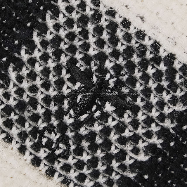 [Pre-loved] Dior Tops Ladies Sleeveless Checked Bee Blanc (White)/Noir (Black) Wool/Alpaca #36 344T11AM214[LIKE NEW][Authentic]