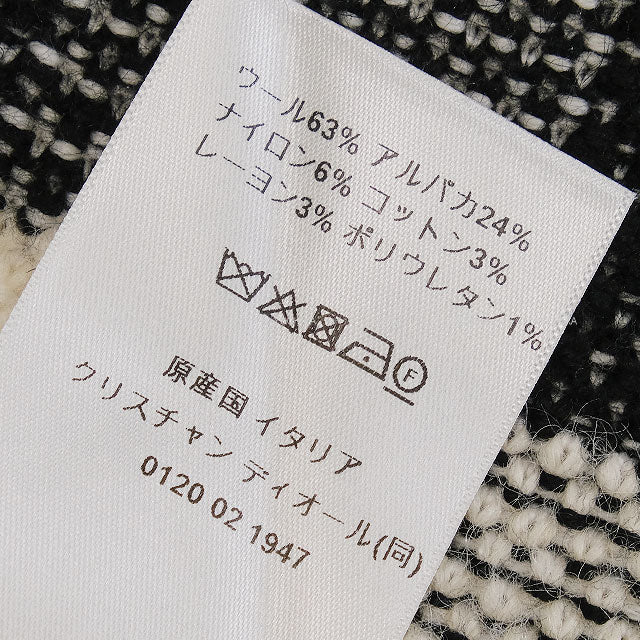 [Pre-loved] Dior Tops Ladies Sleeveless Checked Bee Blanc (White)/Noir (Black) Wool/Alpaca #36 344T11AM214[LIKE NEW][Authentic]