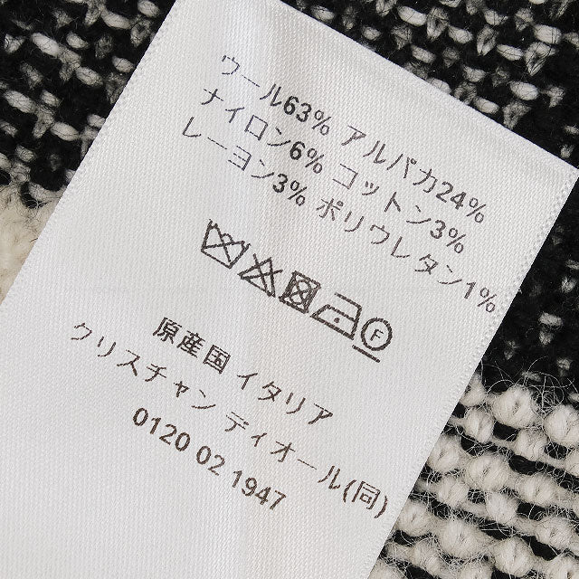 [Pre-loved] Dior skirt Ladies Checked Wrap Bee Flare Blanc (White)/Noir (Black) Wool/Alpaca #36 344J06AM214[LIKE NEW][Authentic]