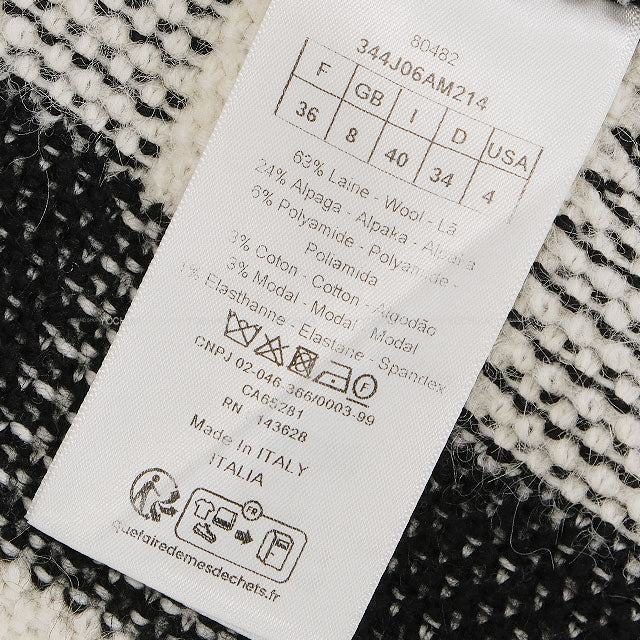 [Pre-loved] Dior skirt Ladies Checked Wrap Bee Flare Blanc (White)/Noir (Black) Wool/Alpaca #36 344J06AM214[LIKE NEW][Authentic]