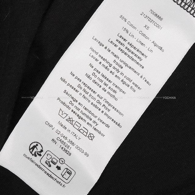 [Pre-loved] Dior Short sleeve t shirt Ladies J’A DIOR 8 Noir (Black) Cotton/Linen #S 213T03TC001[LIKE NEW][Authentic]