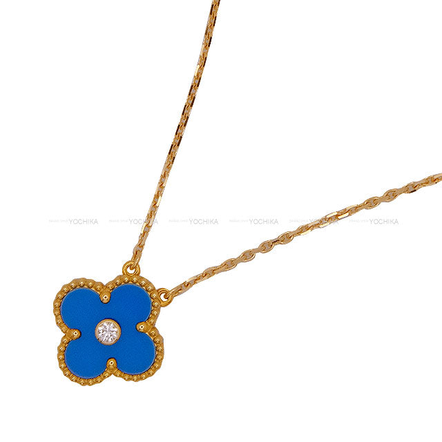 2019 Holiday Collection Van Cleef & Arpels necklace Vintage Alhambra Blue Sable K18YG VCARP46000[EXCELLENT][Authentic]