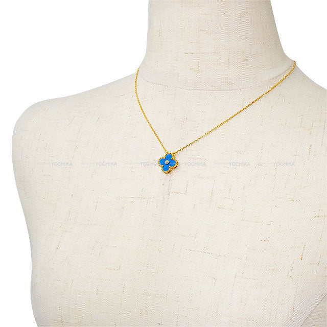 2019 Holiday Collection Van Cleef & Arpels necklace Vintage Alhambra Blue Sable K18YG VCARP46000[EXCELLENT][Authentic]