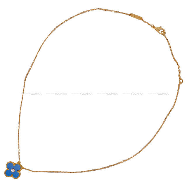 2019 Holiday Collection Van Cleef & Arpels necklace Vintage Alhambra Blue Sable K18YG VCARP46000[EXCELLENT][Authentic]