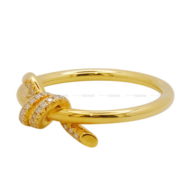 TIFFANY&Co. ring Knot Gold K18/Diamond 0.05ct #50[EXCELLENT][Authentic]