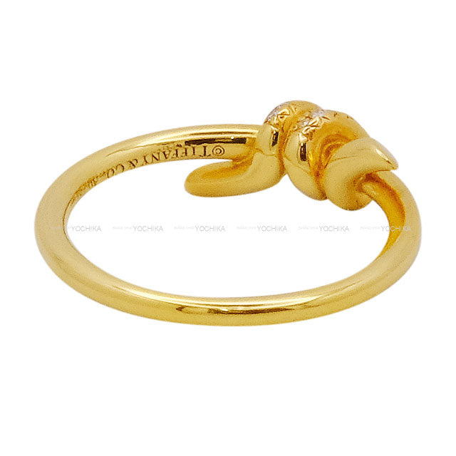 TIFFANY&Co. ring Knot Gold K18/Diamond 0.05ct #50[EXCELLENT][Authentic]