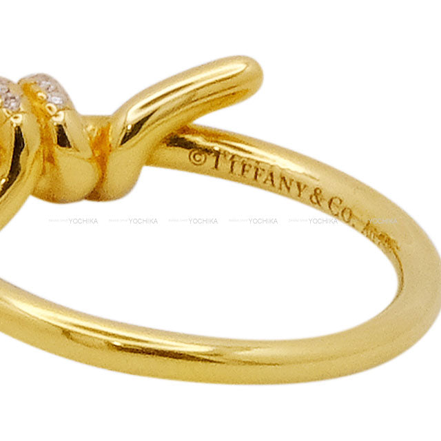 TIFFANY&Co. ring Knot Gold K18/Diamond 0.05ct #50[EXCELLENT][Authentic]