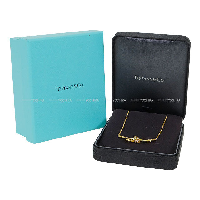 TIFFANY&Co. necklace Knot Pendant Gold K18/Diamond 0.25ct[EXCELLENT][Authentic]
