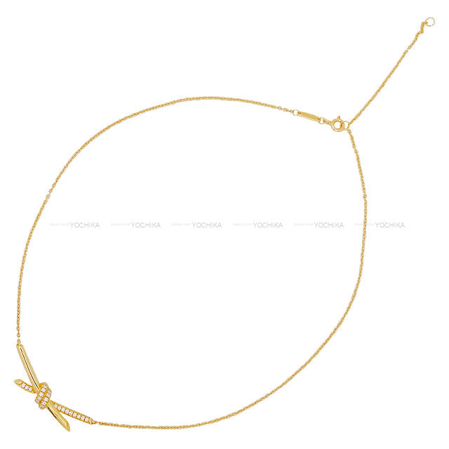 TIFFANY&Co. necklace Knot Pendant Gold K18/Diamond 0.25ct[EXCELLENT][Authentic]