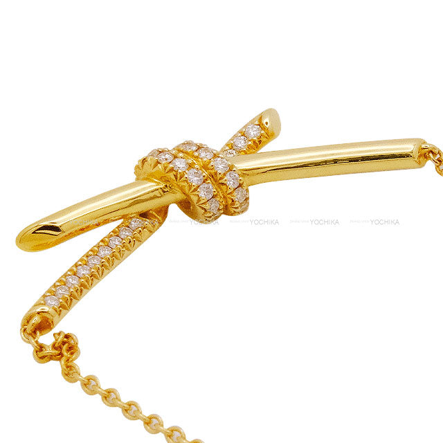 TIFFANY&Co. necklace Knot Pendant Gold K18/Diamond 0.25ct[EXCELLENT][Authentic]