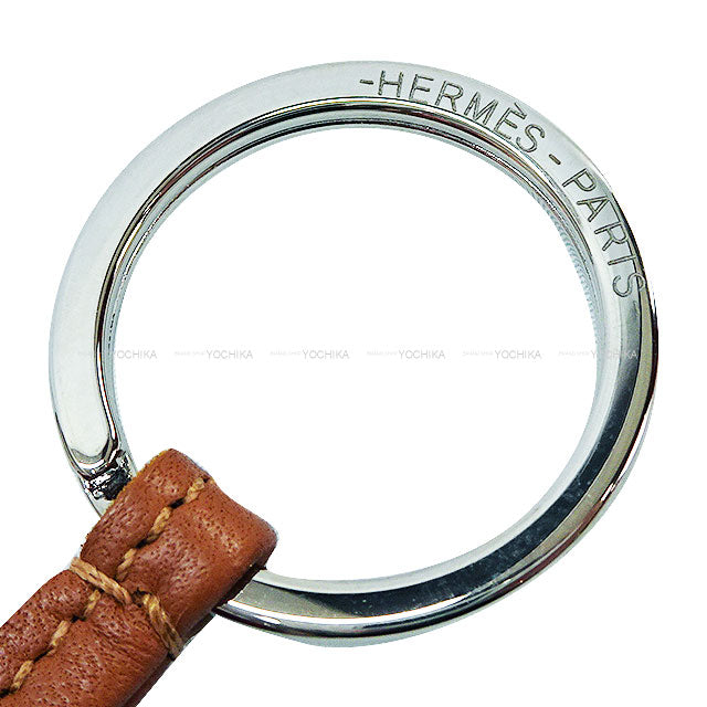 HERMES key ring Carmen Tricolor Gold/Rose Purple/Rouge H Agneau Milo Silver HW[EXCELLENT][Authentic]