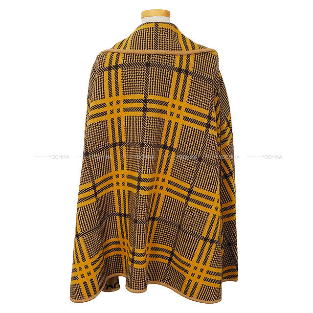 [Pre-loved] GUCCI Poncho Reversible Logo With Hood Cape coat Beige/Brown Wool/Nylon/Polyurethane Gold HW 699876[LIKE NEW][Authentic]