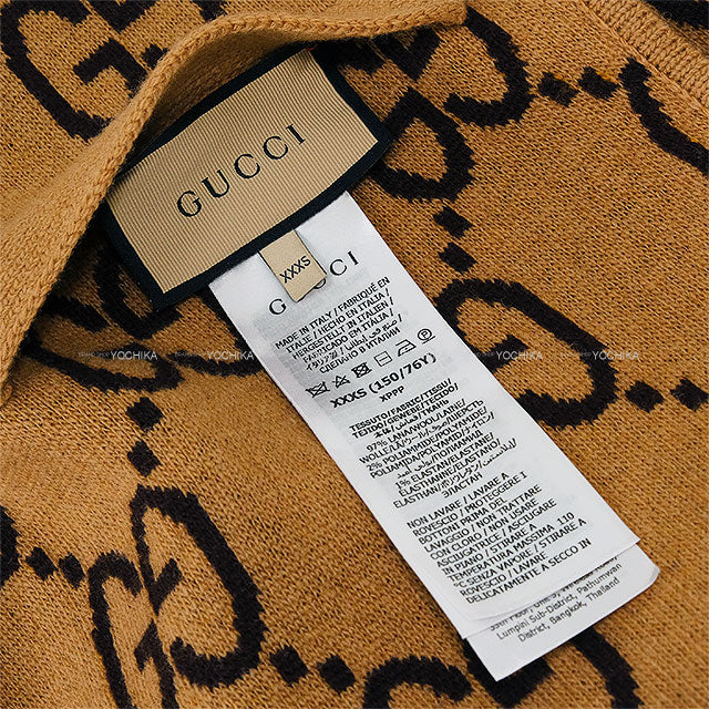 [Pre-loved] GUCCI Poncho Reversible Logo With Hood Cape coat Beige/Brown Wool/Nylon/Polyurethane Gold HW 699876[LIKE NEW][Authentic]