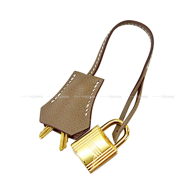 HERMES Shoulder bag Kelly25 Sellier Etoupe Veau Epsom Gold HW Stamp K[EXCELLENT][Authentic]