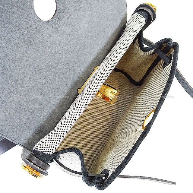 [Pre-loved] HERMES Shoulder bag Herbag Zip 20 Mini Noir (Black)/Ecru Toile Militaire/Vache Hunter Gold HW Stamp K[LIKE NEW][Authentic]