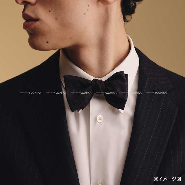 HERMES Bow Tie FACONNEE UP SIDE DOWN Noir (Black) Silk100%[BRAND NEW][Authentic]