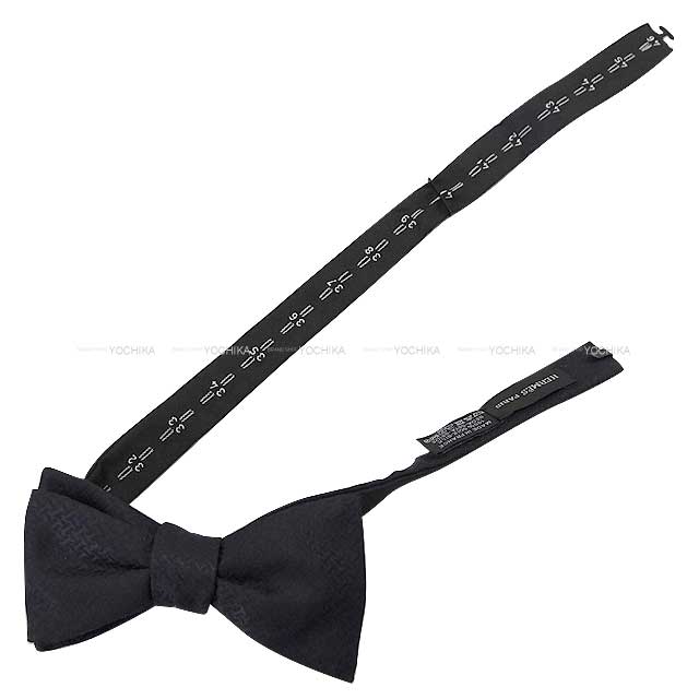 HERMES Bow Tie FACONNEE UP SIDE DOWN Noir (Black) Silk100%[BRAND NEW][Authentic]