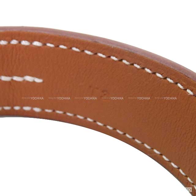 HERMES bracelet Bangle Sellier #T3 Fauve/Gold Veau Barenia Stamp K[BRAND NEW][Authentic]