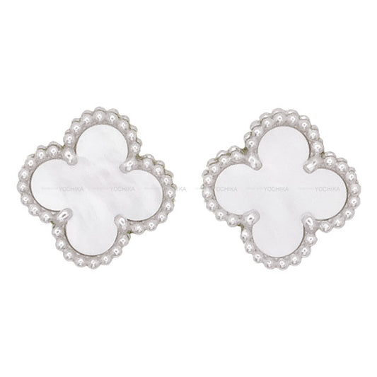 Van Cleef & Arpels pierced earring Sweet Alhambra K18WG/Mother of Pearl VCARG12000[EXCELLENT][Authentic]